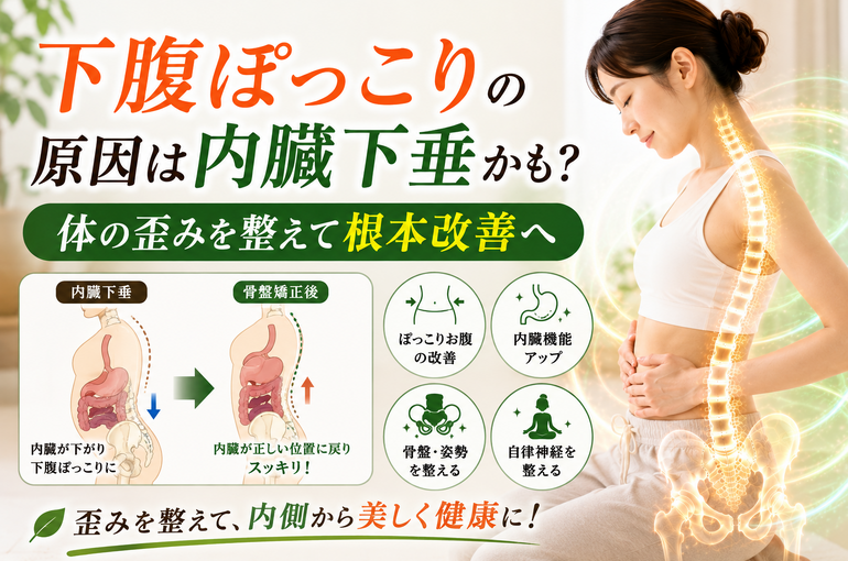 下腹ぽっこりの原因は内臓下垂かも？