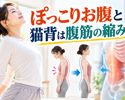 ぽっこりお腹と猫背改善