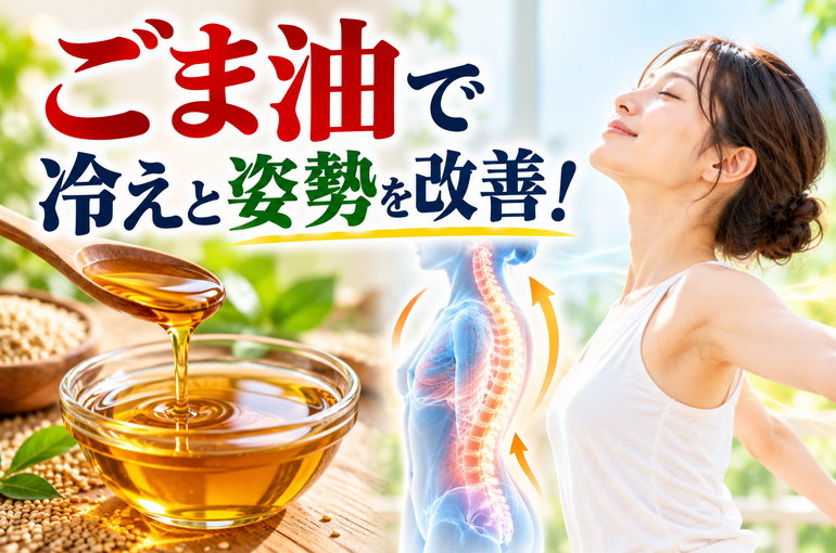 ごま油で冷えと姿勢を改善！