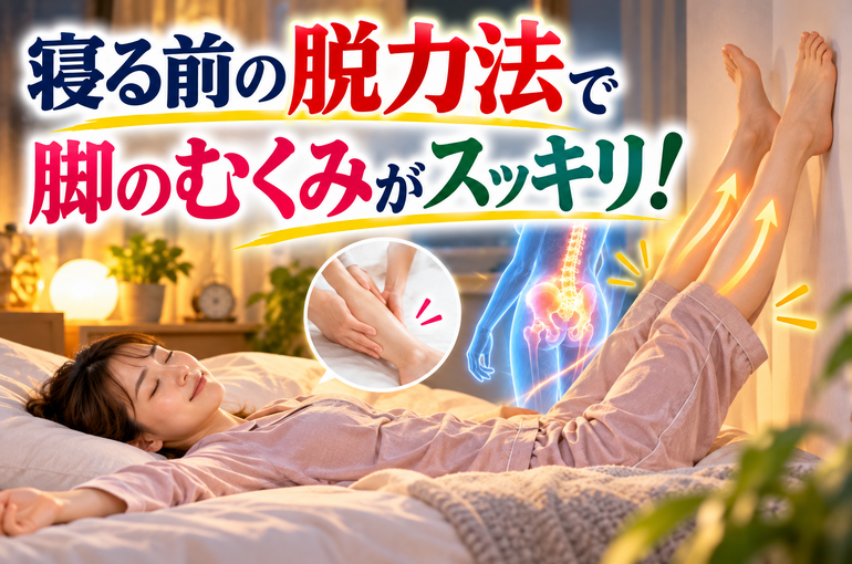寝る前の脱力法で脚スッキリ